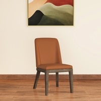 Anderson Solid Wood Dining Chair in Danish Walnut Finish & Nappa Tan Leatherette Colour