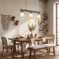 Terzo Brown Solid Wood Cluster Hanging Light