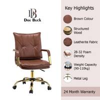 Doe Buck Marlon Modern Brown Faux Leather Office Chair