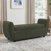 Redol Boucle 2 Seater Ottoman Bench with Storage  in Olive Green  Color