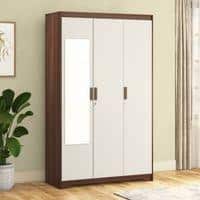 Miller 3 Door Wardrobe With Mirror and Lock in Two Tone Finish