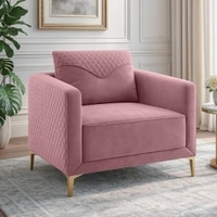 Arab Velvet 1 Seater Sofa Peach Color