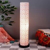 Uzo Multicolour Cotton Shade Floor Lamp