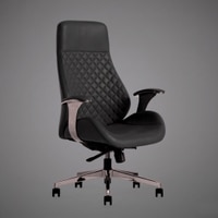 Kepler Brooks Atlas Premium Leatherette Office Desk Chair in Black Colour