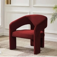 Ashley Solid Wood Accent Chair in Maroon Colour