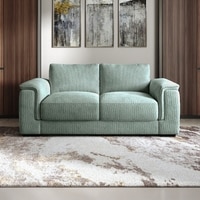 Miles 2 Seater Bamboo Fabric Sofa In Sky Blue Fabric Colour
