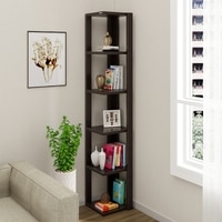 BLUEWUD Albert Engineered Wood Wall Decor Floating Shelf Display Rack Decorative Hall D�cor for Living Room Home Furniture, 6 Shelves (Wenge)