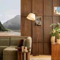 Kaze Handicrafted Floor Lamp in Golden and White Colour