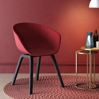 Poulain Engineered Wood Dining Chair in Red Colour