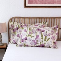 Himalayan Poppies Set Of 2 Pillow Covers with Purple colour