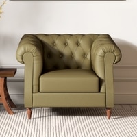 Fairmont 1 Seater Leatherette Sole in Olive Green Colour