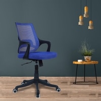 Ddeasirea Mid Back Ergonomic Chair in Blue Colour