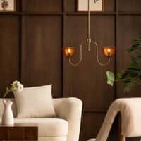 Lior Handicrafted Pendant Lamp in Antique Silver Brass finish and Amber Colour