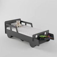 Vroom Engineered Wood Bed in Dark Grey Colour