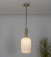 Maloto Frosted White Luster And Brass Hanging Light