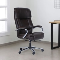 Ettorez Gloster High Back Leatherette Office Chair In Brown Colour