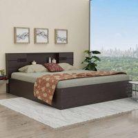 Adikia Solid Wood King Size Drawer Storage Bed In Melamine Finish