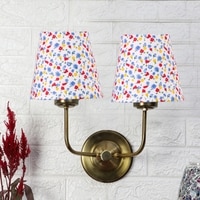 Devansh Metal Electric Wall Light in Gold Colour with Multi Shade Count of 2 Lights