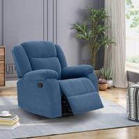 Avalon Fabric One Seater Manual Recliner in Blue Colour