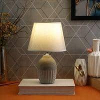 Ceramic Table Lamp Grey Timeless Elegant Design