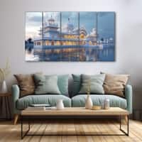 The Castle Decor Ram Mandir Wall Painting Wooden Framed 27x48 Inch (Style 4)
