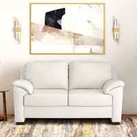 Farina 2 Seater Half Leather Sofa In Polaris Colour