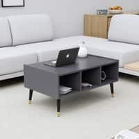 Hexa Engineered Wood Coffee Table With Storage And Open Rack In Slate Grey