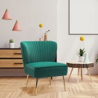 Beato Fabric Accent Chair in Green Colour