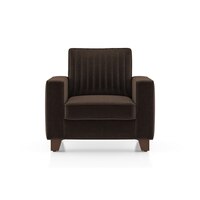 Apollo Neo 1 Seater Fabric Sofa in Dark Earth Colour (Back Height : Regular, Cushion Type : Hard)