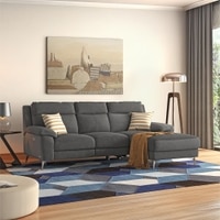 Emila Right Aligned Three Seater Sectional Recliner in Grey Colour