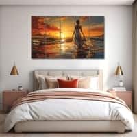 The Castle Decor Women Abstract Wall Painting Wooden Framed Digital Painting 27x48 Inch (Style 3)