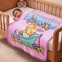 Pink Playful Print Wool Baby Blanket 110 X 70 Cms
