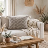 Gianna Cotton Knitted Decorative Natural Stone Cushion Cover 18 x 18 Inches