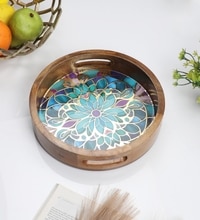 Mandala Bloom Round Tray – Boho Chic Organizer -Small (1 Piece)