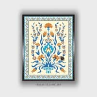 Off White Blue Floral Wallart Canvas Wall Prints Canvas Wall Prints Set of 1 Multicolor Matte