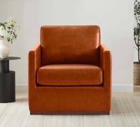 Bobby PU Leather Lounge Chair in Tan