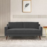Reiti Velvet 2 Seater Sofa in Dark Grey Colour