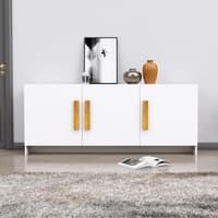 Hexa Red Multipurpose Storage Cabinet With 3 Door in Frosty White Colour