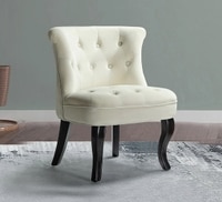 Grenier Fabric Slipper Chair in Off White Color