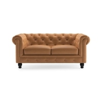 Winchester 2 Seater Half Leather Sofa in Mustard Colour