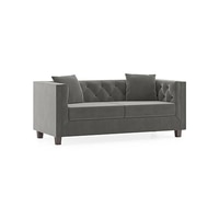 Windsor Luxe 2 Seater Fabric Sofa in Ash Grey Velvet Colour