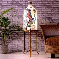 Scarlette White Glass Shade Floor Lamp With White Metal Base