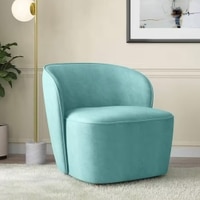 Portia Fabric Accent Chair in Icy Turquoise Colour