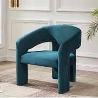 Ashley Velvet Accent Chair in T Blue Colour