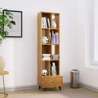 Hexa Engineered Wood Bookshelf Multipurpose Storage Rack in Giant Wood