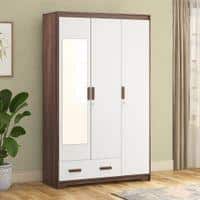 Miller 3 Door Wardrobe With Mirror in Two Tone Finish