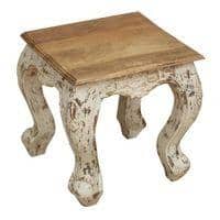 Amaran Solid Wood End Table, White finish