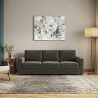 Apollo Compact High Back 3 Seater Fabric Sofa in Smoke Colour