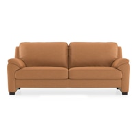 Farina 3 Seater Half Leather Sofa in Mustard Colour