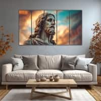The Castle Decor Jesus Wall Painting Wooden Framed 27x48 Inch (Style 3)